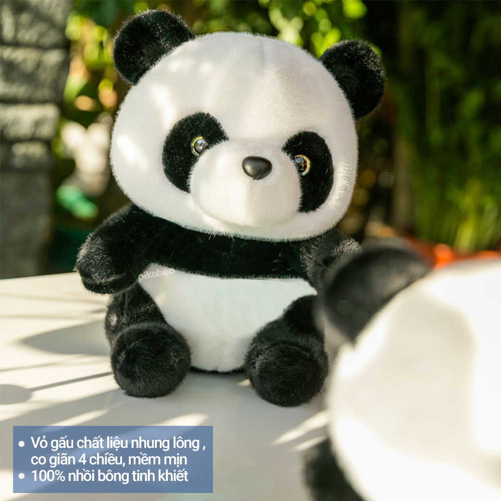 Ảnh Gấu bông gấu trúc Panda Pikaboo gấu trúc nhồi bông tinh khiết cao cấp, lông mềm mịn co dãn 4 chiều 2