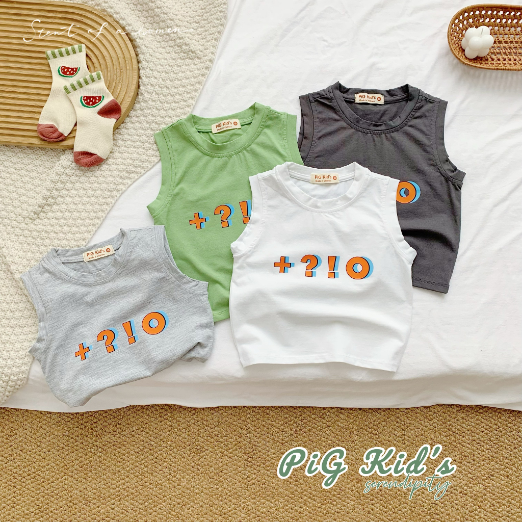 Áo ba lỗ hoạ tiết unisex cho bé, áo thun sát nách ba lỗ mềm mát