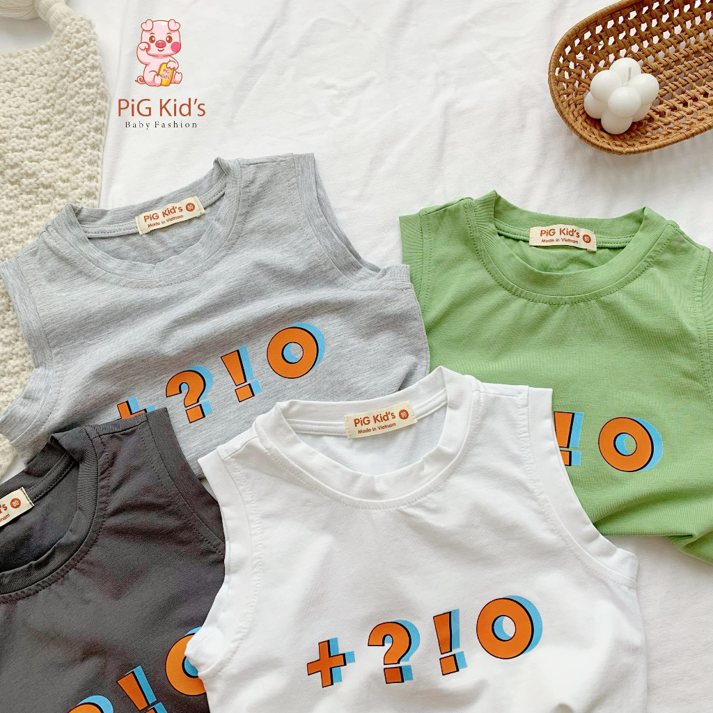Áo ba lỗ hoạ tiết unisex cho bé, áo thun sát nách ba lỗ mềm mát