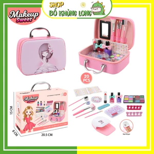 Đồ Chơi Trang Điểm Cho Trẻ Em Bộ Dụng Cụ Vali Trang Điểm Có Hơ Gel Nhiều Chi Tiết An Toàn Tuyệt Đối - BỐ KHỦNG LONG