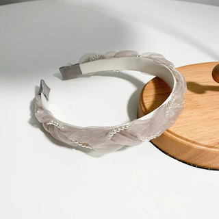 Bờm tóc tết voan lưới phối dây ngọc trai nhân tạo tiểu thư Chồi accessories - Y017