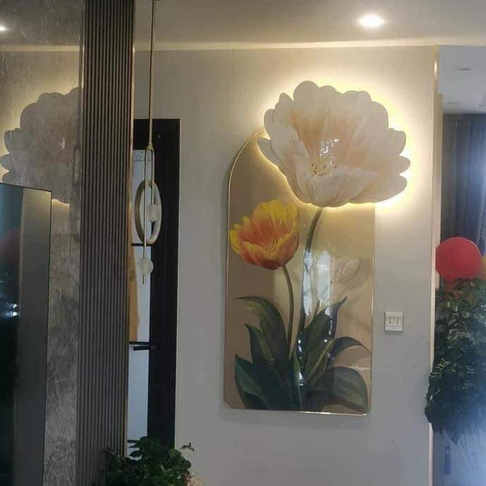 Tranh Cắt 3D Led Hoa Trang Trí Phòng Ngủ, Phòng Khách, Quán Cà Phê OHA Decor
