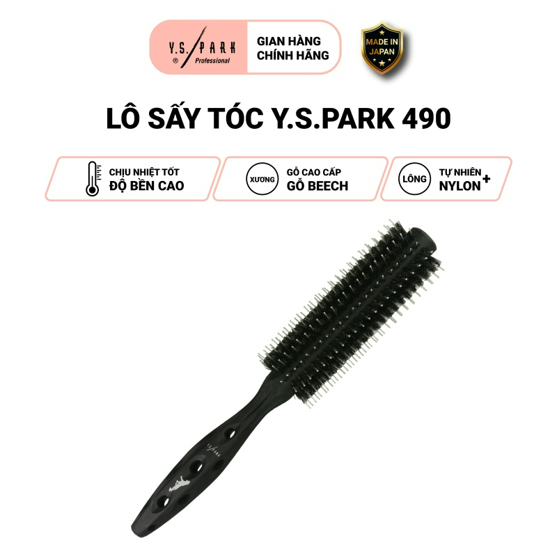 Lô sấy tóc Carbon Tiger Brush YS PARK professional lược uốn chịu nhiệt 42mm chính hãng YS-490(T-6)