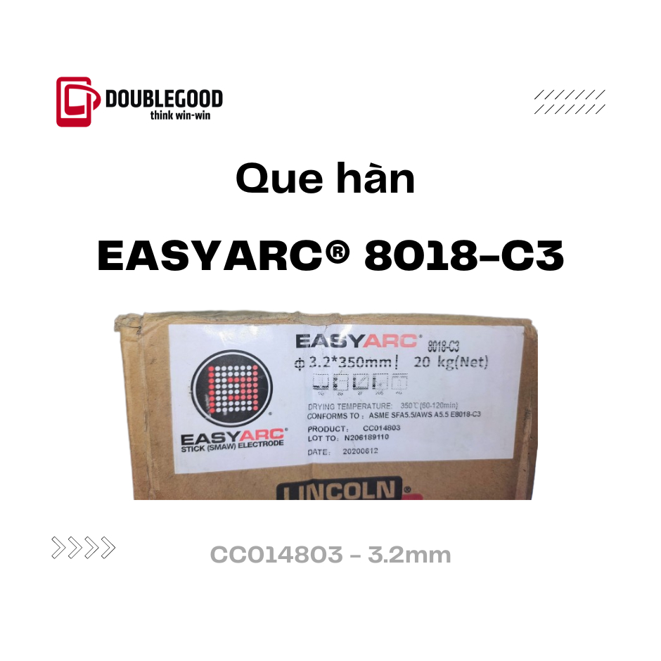 [CC014803] Que hàn SMAW Easyarc 8018C3 AWS A5.5 E8018C3 (3.2mmx350mm