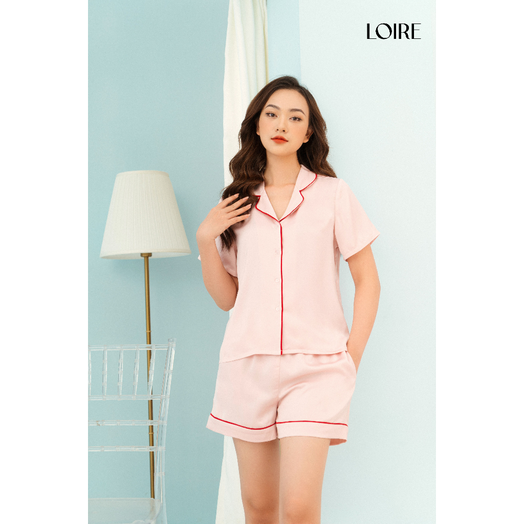 Bộ Pijama Lụa Basic Áo Cộc Quần Cộc Loirechic LPN03