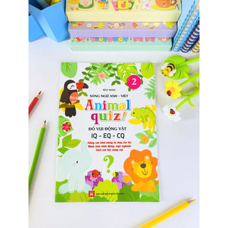 Sách - Combo 4 cuốn Animal quiz! (Song ngữ Anh Việt) - Đố vui động vật IQ - EQ - CQ - Tập 1-4