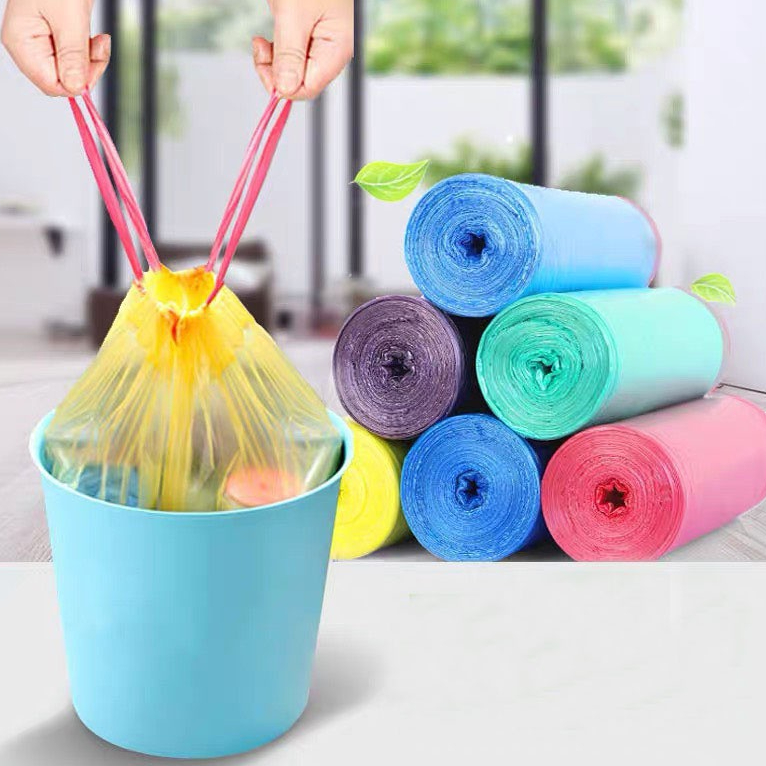 COMBO 5 Cuộn Túi Đựng Rác Tự Phân Huỷ Có Dây Rút 45x50 cm | Shopee Việt Nam