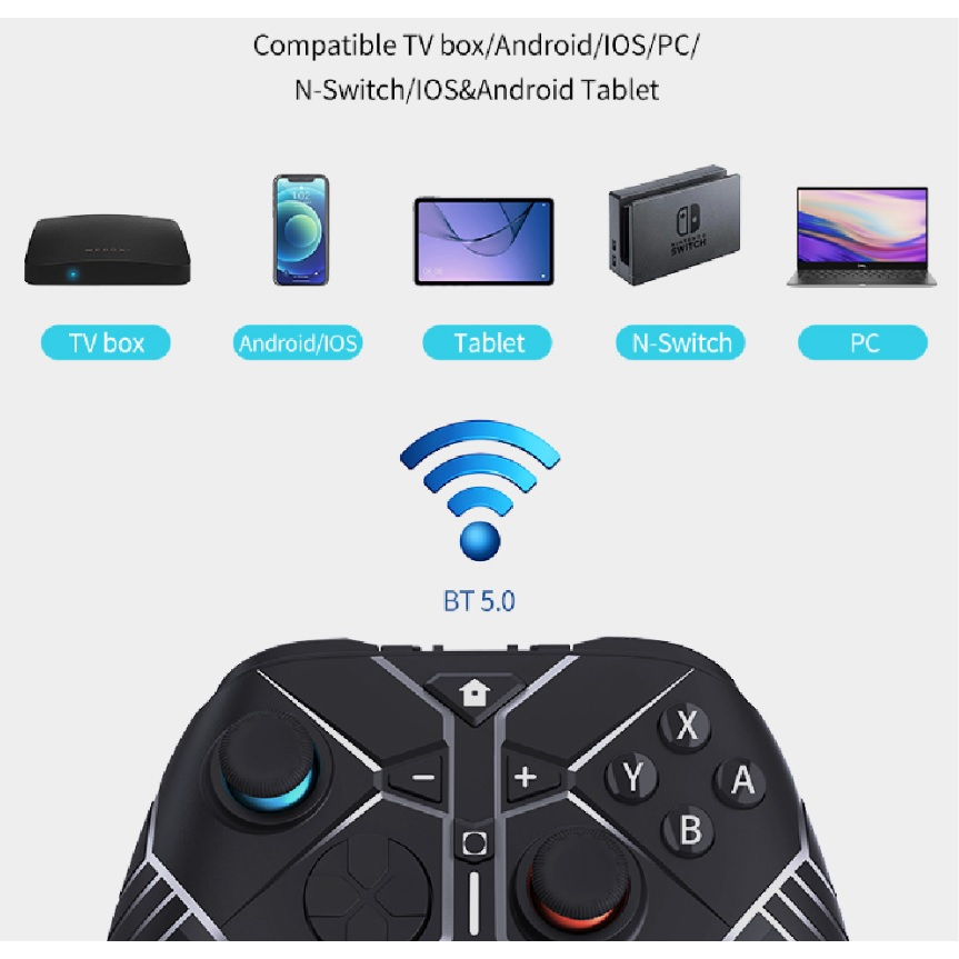 Tay cầm chơi game không dây bluetooth TS101 dùng cho N-Switch / Switch / PC / iOS / Android