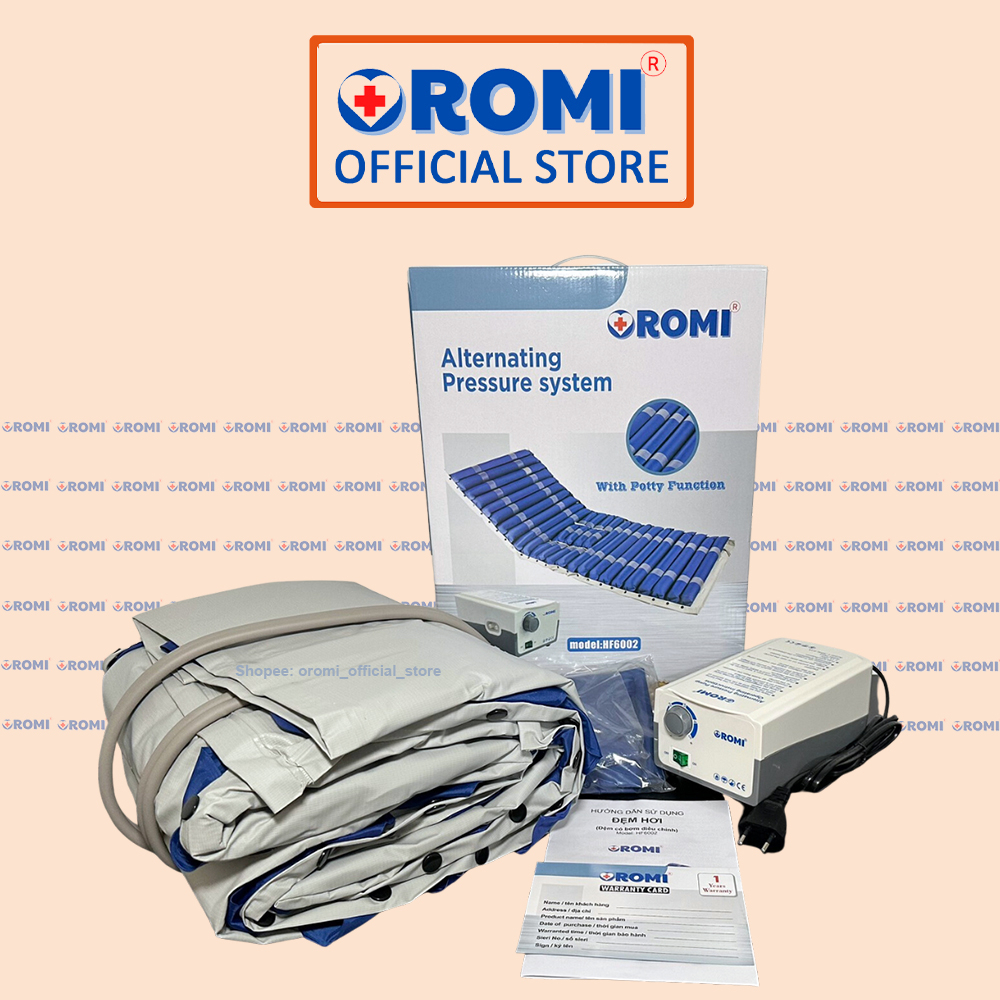 Đệm hơi chống loét cao cấp có lỗ đi vệ sinh OROMI HF6002 - Ngăn ngừa hăm, lở loét, hoại tử