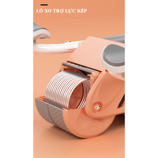 Con Lăn Tập Bụng Hỗ Trợ Tập Plank Có Lò Xo Trợ Lực Trở Về Tích Hợp Đồng Hồ Đếm + Kèm Thảm Lót