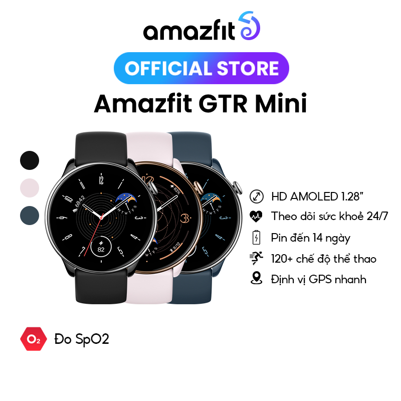 Đồng hồ thông minh Amazfit GTR Mini | Thiết kế nhỏ gọn - Thép không gỉ | Hàng Chính Hãng