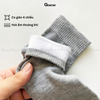 Combo 10 đôi vớ nam nữ cổ cao trơn GOMTAT, chất liệu mềm mại thoáng mát, êm chân - TAT-TRONCAO-VNXK-CB10