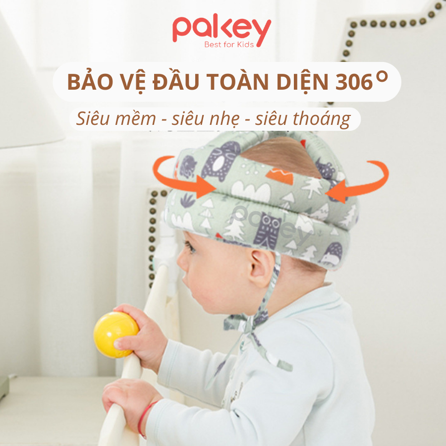 [QUÀ TẶNG KO BÁN]  Nón Bảo Vệ Đầu Cho Bé Siêu Nhẹ - Mũ Bảo Hiểm Đầu Cho Bé Tập Đi Lõi Bông, Tùy Chỉnh Độ Rộng