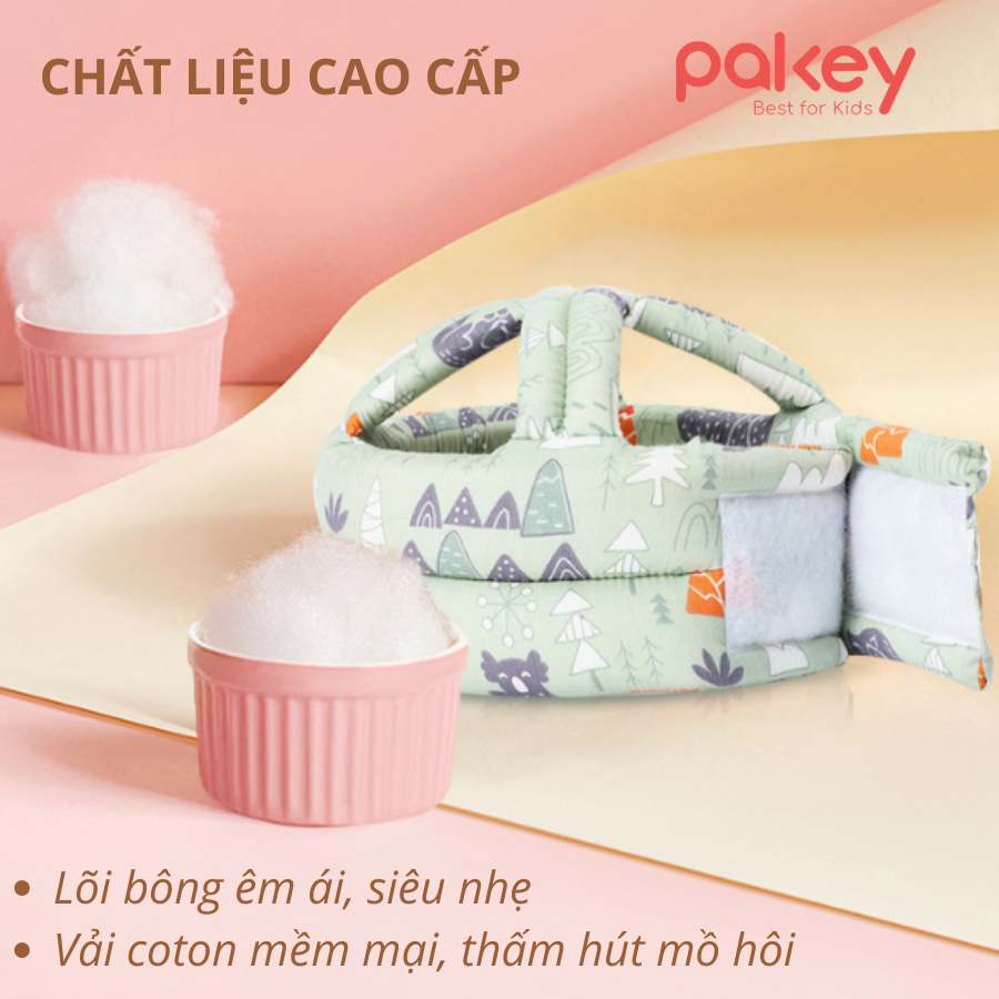 [QUÀ TẶNG KO BÁN]  Nón Bảo Vệ Đầu Cho Bé Siêu Nhẹ - Mũ Bảo Hiểm Đầu Cho Bé Tập Đi Lõi Bông, Tùy Chỉnh Độ Rộng