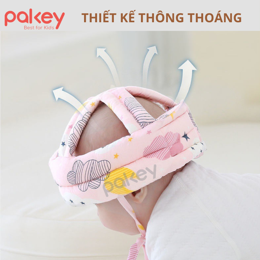 [QUÀ TẶNG KO BÁN]  Nón Bảo Vệ Đầu Cho Bé Siêu Nhẹ - Mũ Bảo Hiểm Đầu Cho Bé Tập Đi Lõi Bông, Tùy Chỉnh Độ Rộng