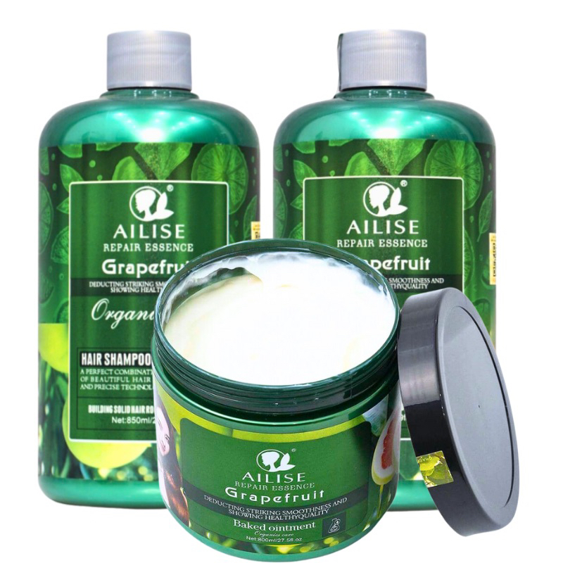 Bộ dầu gội xả hấp bưởi phục hồi, giảm rụng, mọc tóc nhanh Ailise Roucllty Valert Grapefruit 800ml
