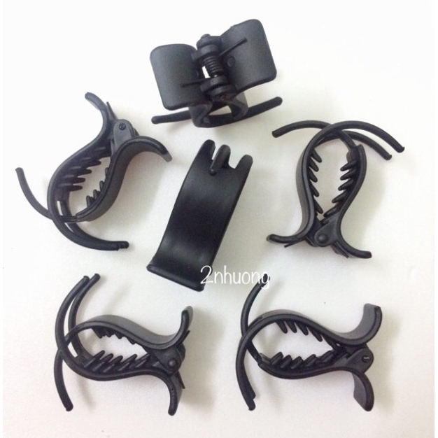 [Set 10-12 chiếc] Kẹp tóc càng cua 5 răng 3 răng màu đen nhám không gãy Yuuki MS1050