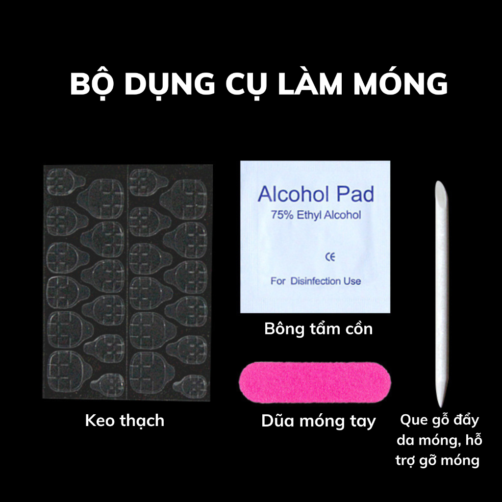 Miếng 24 keo dán móng, thạch dán móng loại tốt, siêu bền, chắc, giữ lâu tới 2 tuần