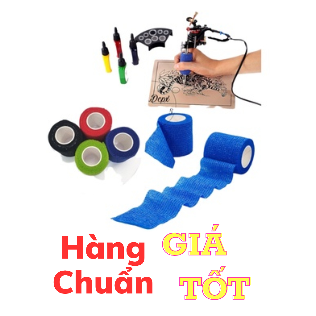Băng quấn máy phun xăm - Cuộn băng vải bọc, giữ vệ sinh máy phun xăm chống trơn trượt khi cầm máy xăm