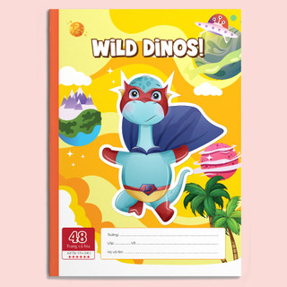 TUANVIET BOOKS Vở Ô ly Wild Dinos - Cao cấp 6 sao (10 quyển/lốc 48-80 trang - Giao mẫu ngẫu nhiên)