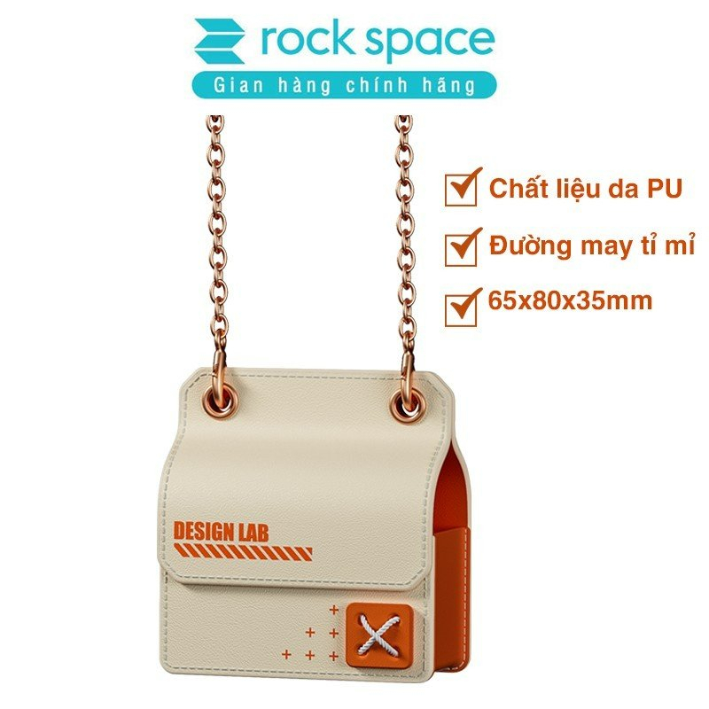 Túi case đựng bảo vệ tai nghe không dây Retro Earcuff Rockspace có dây đeo nhỏ gọn thời trang hàng chính hãng