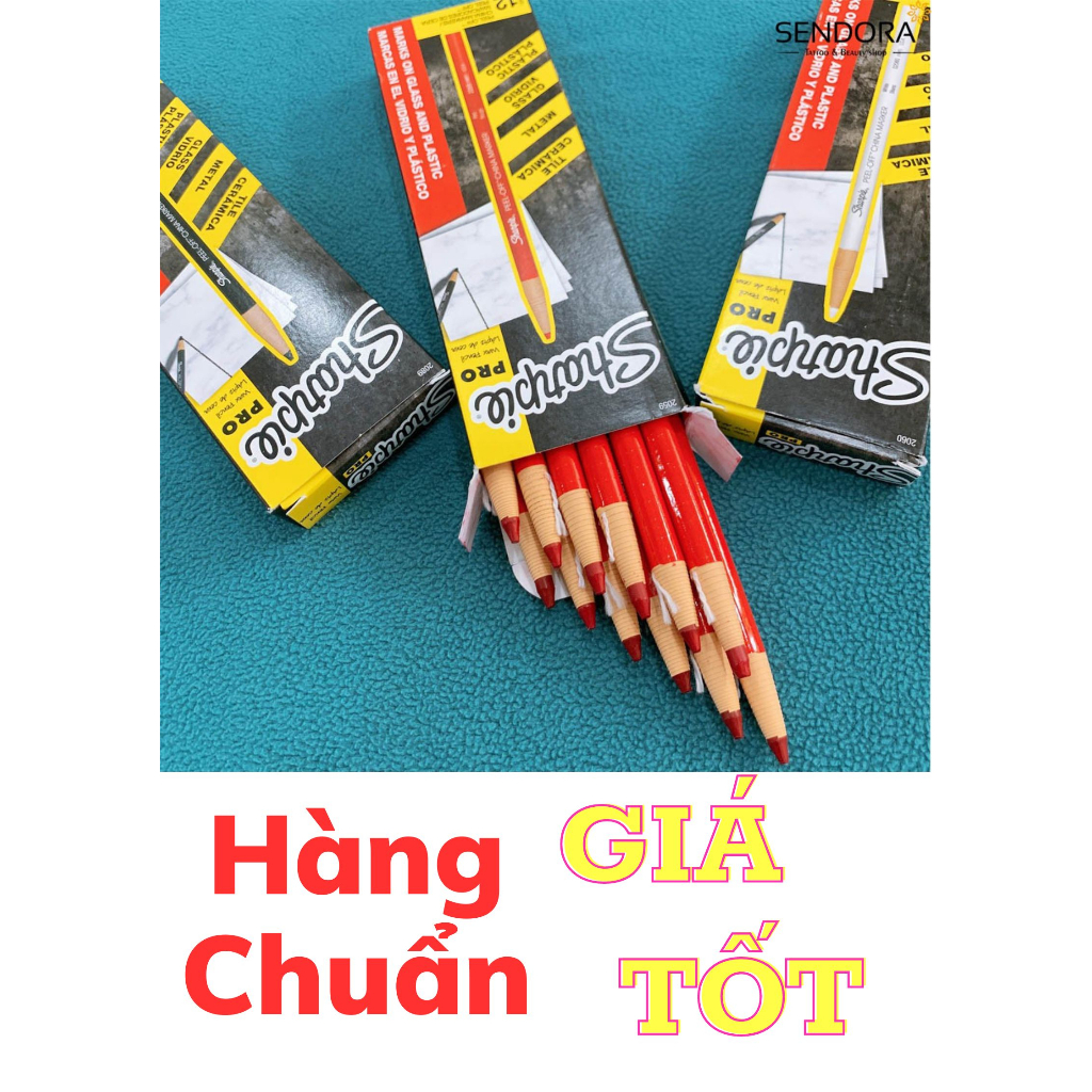 Chì đá Sharpie Pro USA chính hãng, siêu mảnh cứng cáp, bút chì định hình, vẽ lông mày môi, 3 Màu Đen Đỏ Trắng