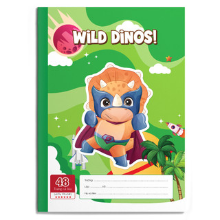 TUANVIET BOOKS Vở Ô ly Wild Dinos - Cao cấp 6 sao (10 quyển/lốc 48-80 trang - Giao mẫu ngẫu nhiên)
