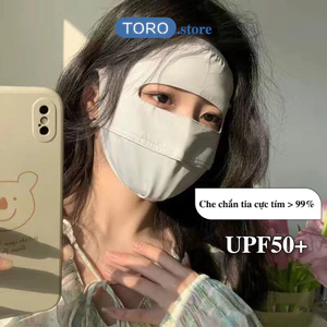 Khẩu trang toàn mặt TORO chống 99% tia UV, khẩu trang ninjia hai lớp chống nắng UPF 50+ chất liệu polyester thoáng khí
