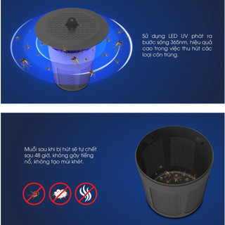 Đèn Bắt Muỗi Rạng Đông DBM01 5W Thông Minh - Hình Trụ Không Gây Mùi Khét Tiết Kiệm Điện - Bảo Hành 24 Tháng