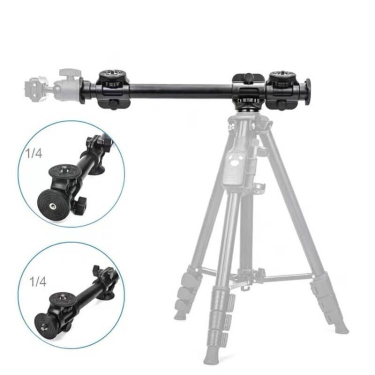 Chân máy ảnh điện thoại Yunteng VCT-6109 – Tripod có thanh ngang quay từ trên xuống, gấp gọn 39cm, kèm remote Bluetooth