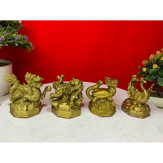 Bộ Tượng Tứ Linh Long Ly Quy Phượng Vật phẩm trang trí trưng bày quà tặng