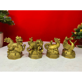 Bộ Tượng Tứ Linh Long Ly Quy Phượng Vật phẩm trang trí trưng bày quà tặng