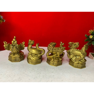 Bộ Tượng Tứ Linh Long Ly Quy Phượng Vật phẩm trang trí trưng bày quà tặng