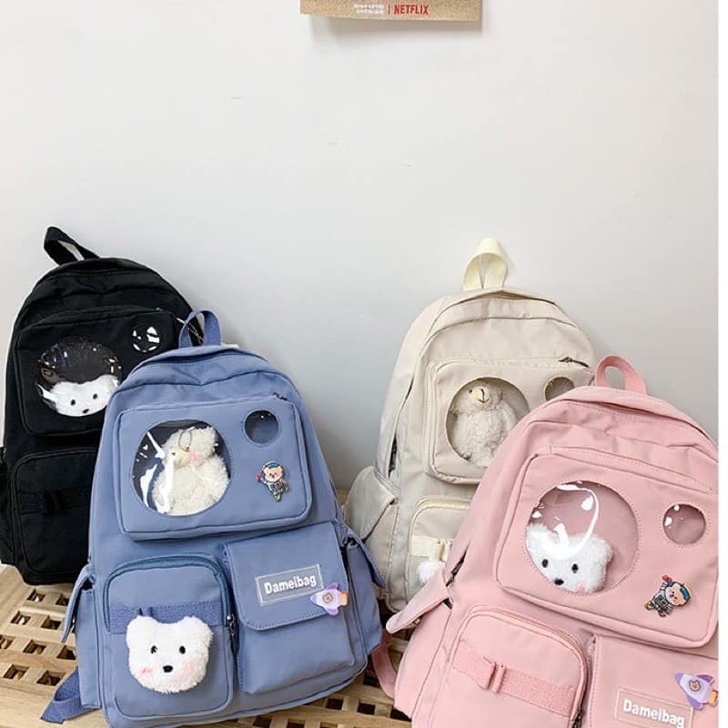BALO ULZZANG CHỐNG THẤM - DEMEIBAG ĐẦU GẤU ( KHÔNG KÈM PHỤ KIỆN)