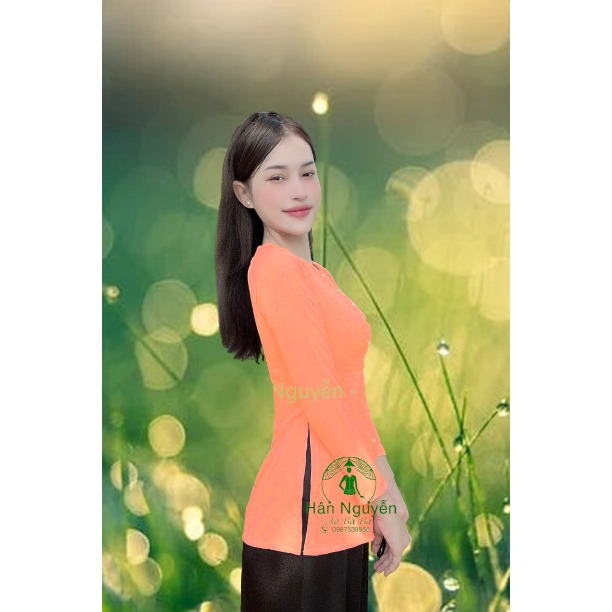 Hân Nguyễn Áo Bà Ba - B.A25 - ÁO BÀ BA LỤA TRƠN TẮM Ý DÂY KÉO + QUẦN ĐEN