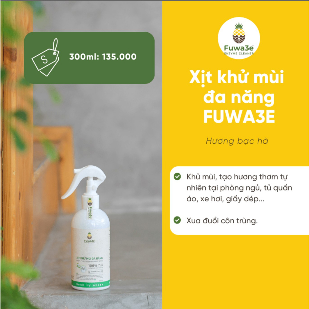 Xịt kháng khuẩn làm sạch không khí đuổi muỗi, sảng khoái..Fuwa3e góp chút bình Yên trong lòng
