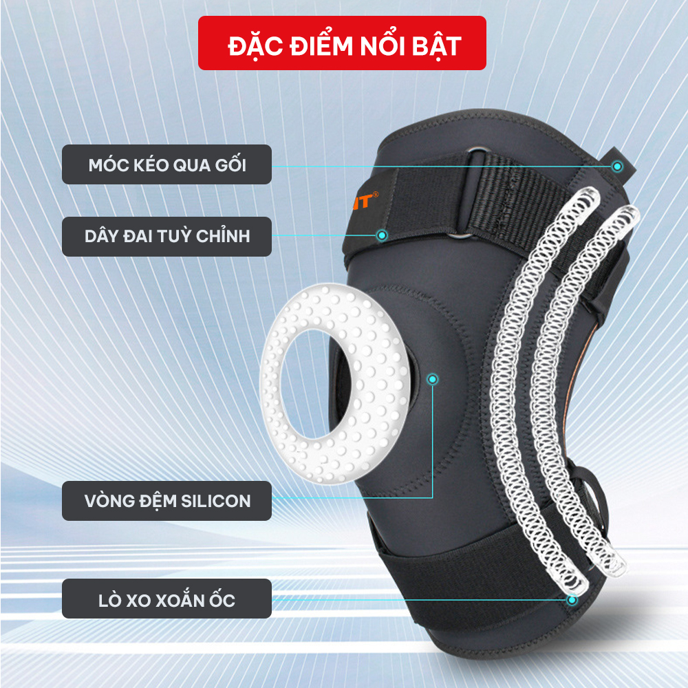Đai bảo vệ đầu gối cao cấp chính hãng GoodFit GF525K, bó gối thể thao giúp tránh chấn thương
