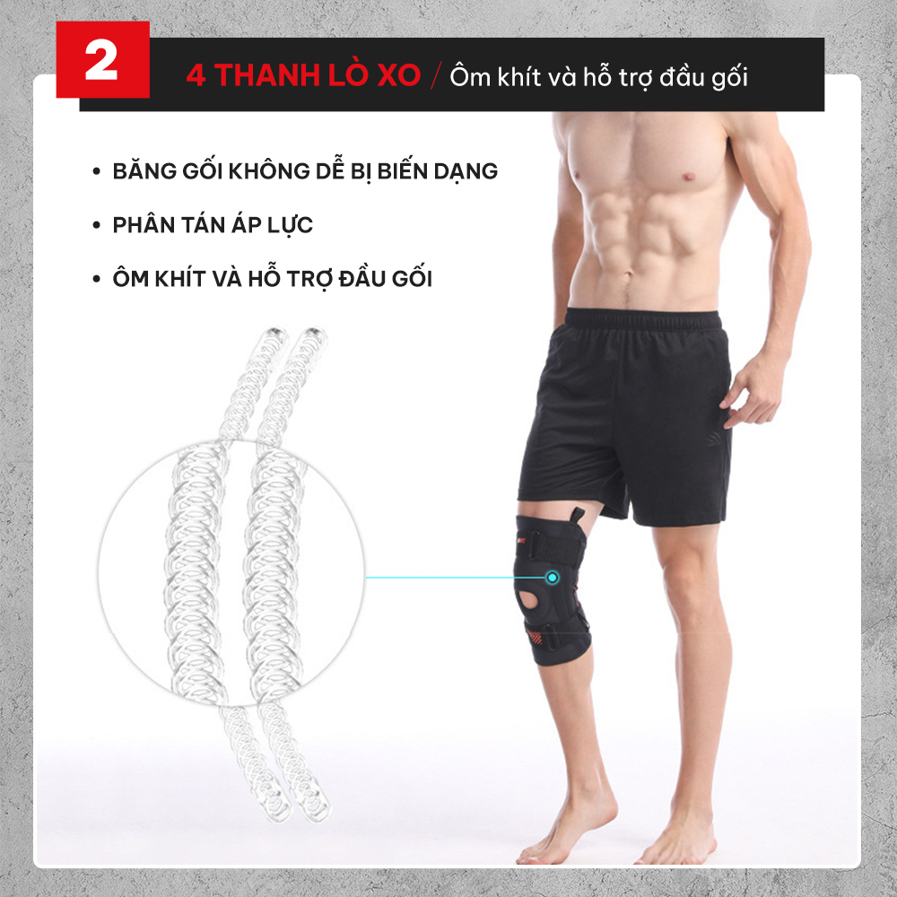 Đai bảo vệ đầu gối cao cấp chính hãng GoodFit GF525K, bó gối thể thao giúp tránh chấn thương