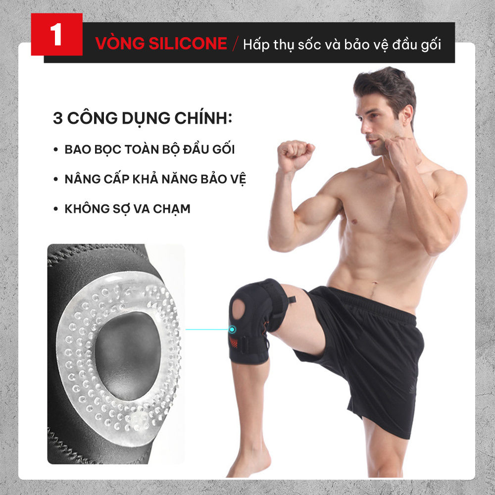 Đai bảo vệ đầu gối cao cấp chính hãng GoodFit GF525K, bó gối thể thao giúp tránh chấn thương