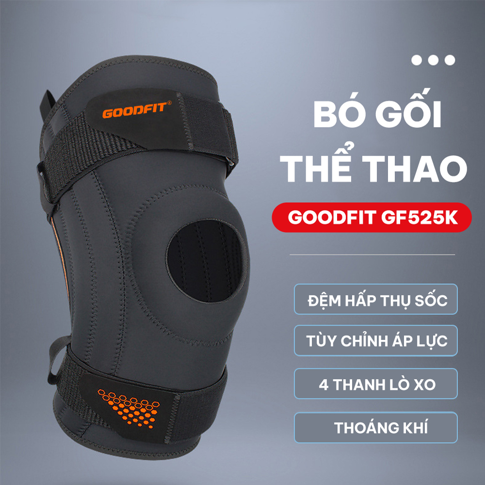 Đai bảo vệ đầu gối cao cấp chính hãng GoodFit GF525K, bó gối thể thao giúp tránh chấn thương