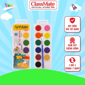Màu Nước Bộ 12 Màu CLASSMATE Độ Bám Giấy Tốt, Khô Nhanh, An Toàn Cho Người Dùng CL-CC101