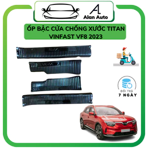 Ốp bậc cửa xe Vinfast Vf8 2023, Nẹp bước chân Chất liệu Titan cao cấp