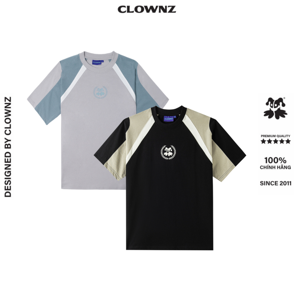 Áo thun raglan local brand Clownz Paneled vải cotton cao cấp, unisex ...