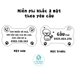 Thẻ Tên Chó Mèo Khắc Theo Yêu Cầu 2 Mặt Chất Liệu Inox Cao Cấp Bền Đẹp - Bảng Tên Thú Cưng Quà Sinh Nhật Cho Thú Cưng