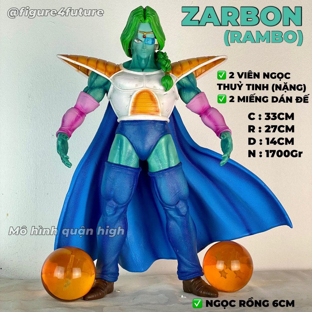 (Có sẵn) Mô hình Zarbon cao 33CM - mô hình rambo đệ tử fide tóc xanh ...
