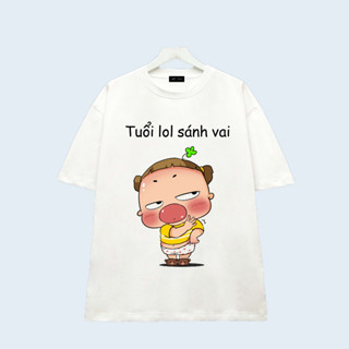 GIÁ RẺ- BST Áo Thun Unisex Áo quỳnh Aka Mẫu hình Meme ( Lùn kệ tao ...