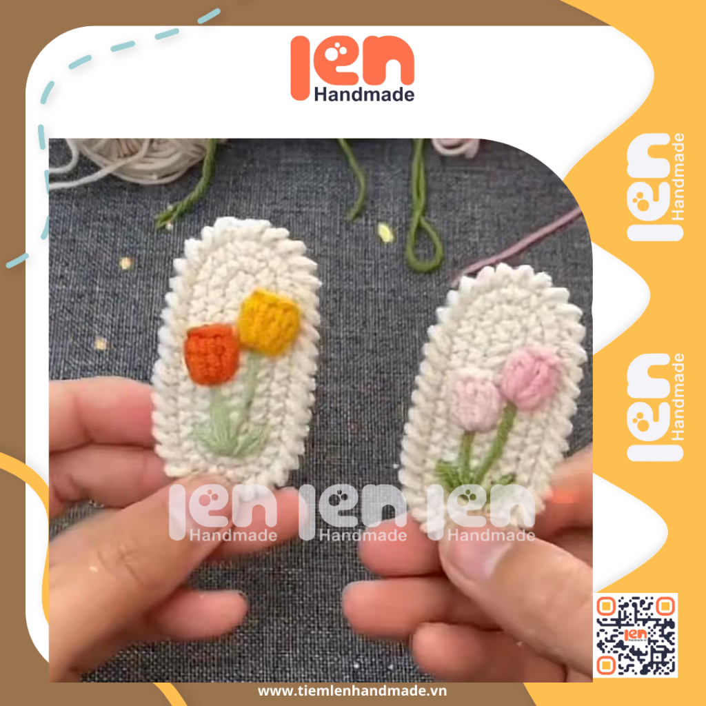 Kẹp tóc bằng len - Tiệm Len Handmade | Shopee Việt Nam