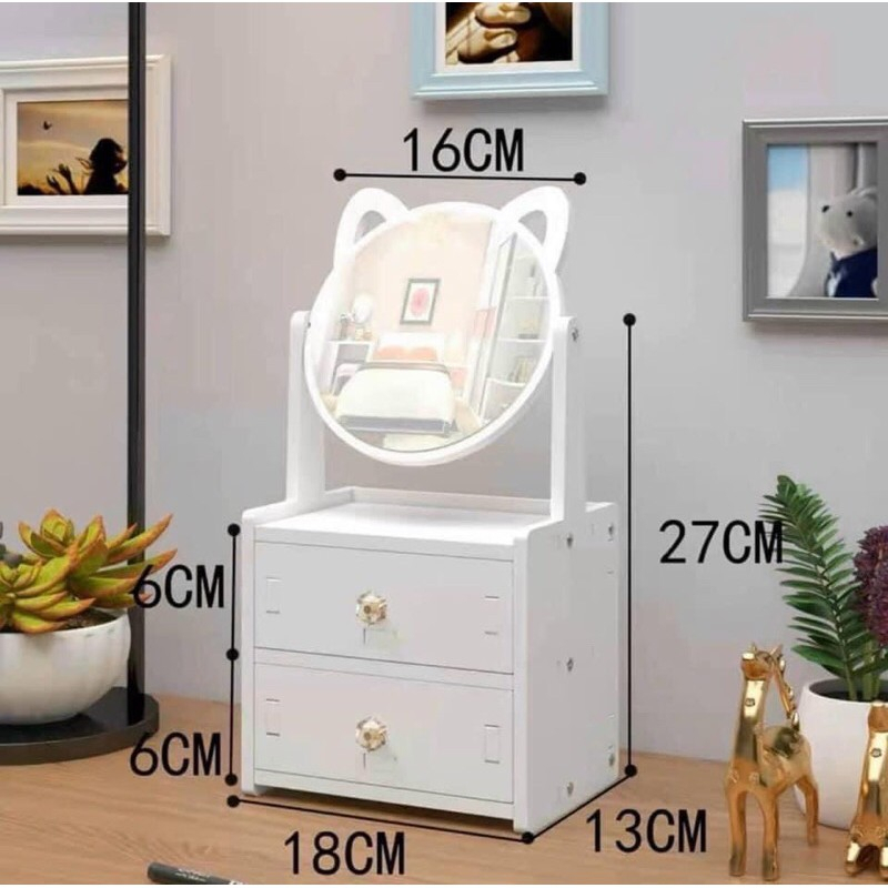Kệ đựng mỹ phẩm CÓ GƯƠNG trang điểm tiện dụng, tủ đựng đồ trang điểm