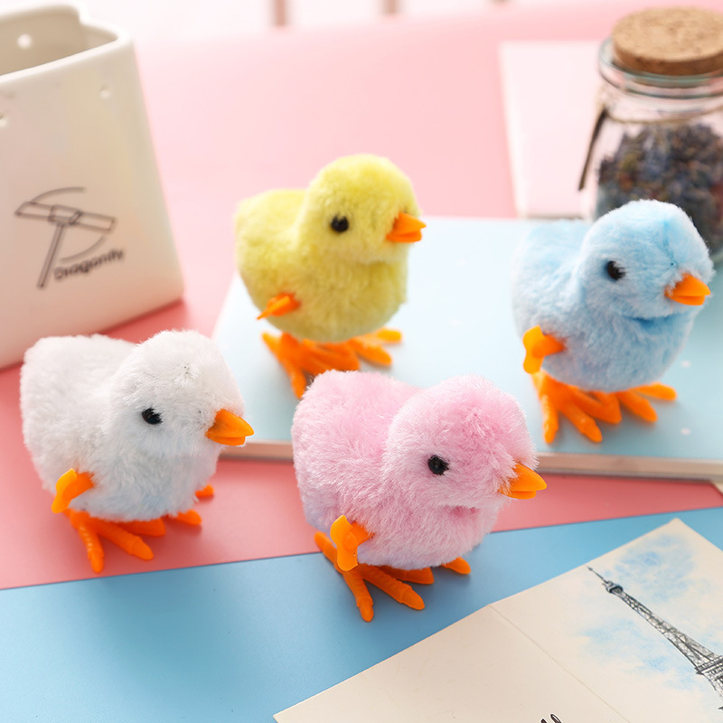 Combo 4 Con Gà Chạy Dây Cót Hồng Xanh Trắng Vàng Đồ Chơi Gà Vặn Cót Cho Bé PUKAPI