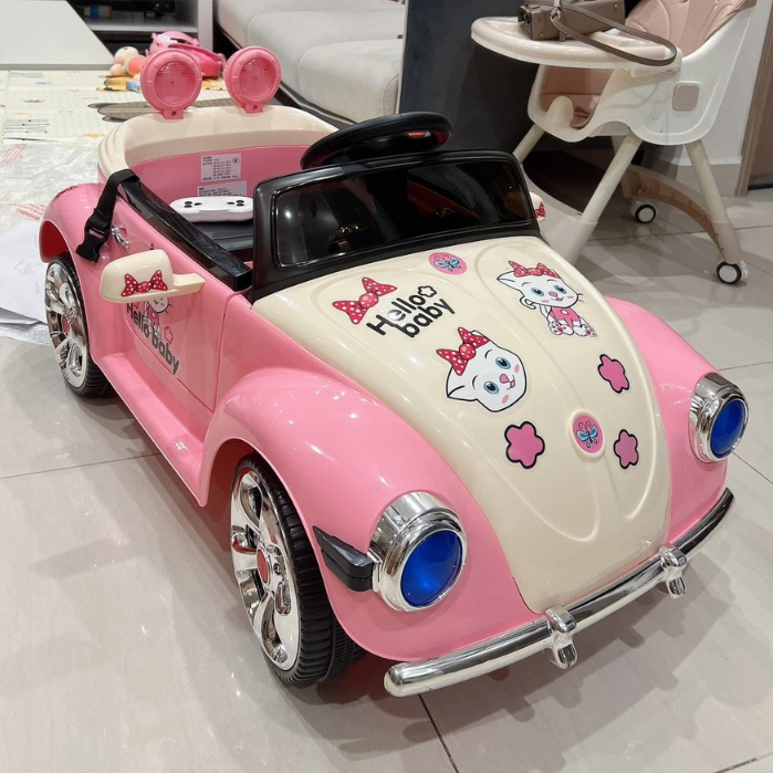 Ô Tô Xe Điện Trẻ Em HELLO KITTY 2 Động Cơ, kèm Hình Dán Trang Trí ...